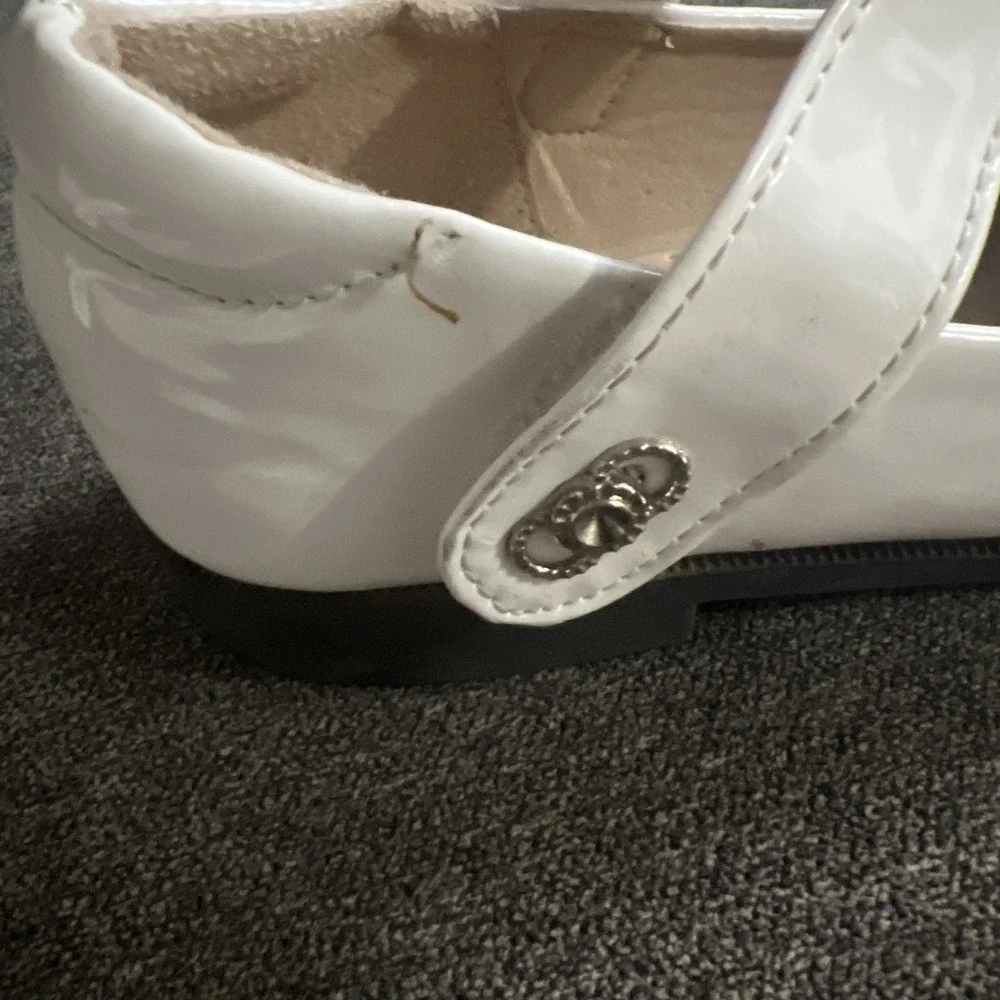 White Bow Mary Jane Flats Girls Toddler Kids Shoes‎ Size 13 Easter / Wedding
